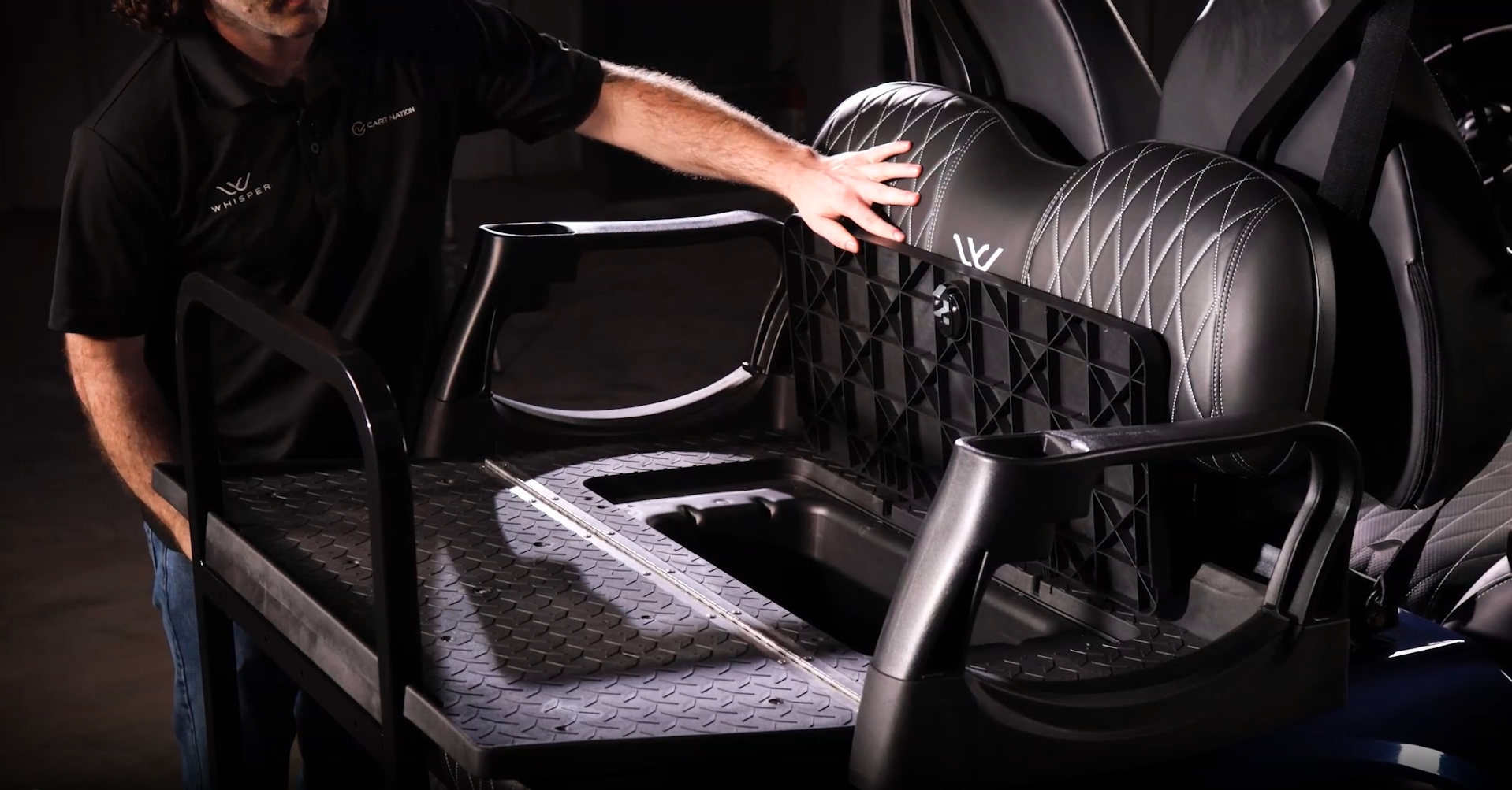 electric golf cart back seat storage