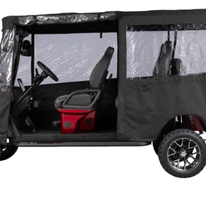 golf cart XL enclosure side view open.