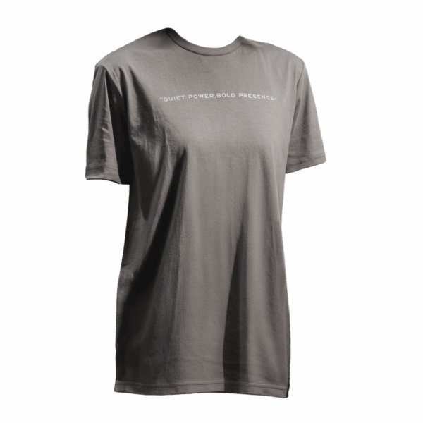 Whisper slogan t-shirt grey unisex - front