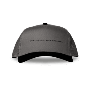 slogan trucker hat grey & black