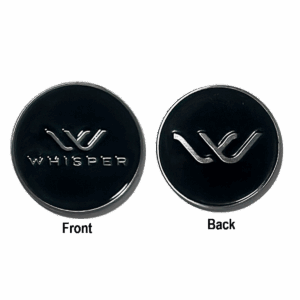 Whisper logo golf ball marker - coin in black