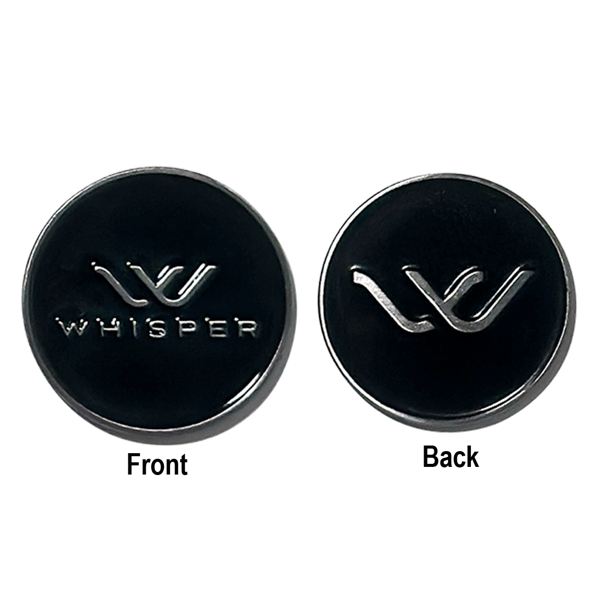 Whisper logo golf ball marker - coin in black